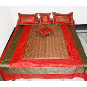   Silk bed sheet Bedspread with Embroidered Patch Work
