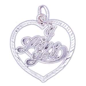  14kt White Gold I Love You Pendant Jewelry