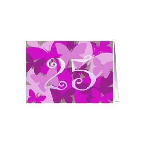    25th birthday, pink & purple butterflies Card: Toys & Games