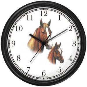 Mare and Foal   JP   Horse Wall Clock by WatchBuddy Timepieces (White 