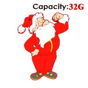  Cute Fist Santa Claus Shaped 32G Rubber USB Flash Drive 