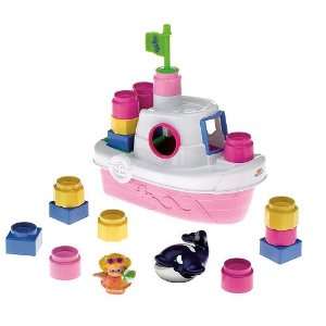    Fisher Price Little People Pink Builder Tug Boat: Toys & Games