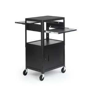   CART WITH TWO SLIDE OUT ACCESSORY SHELVES. BLACK COLOR. Electronics