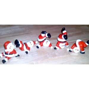  Fitz & Floyd Tumbling Santas   Set of 5 