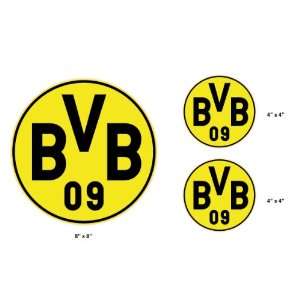  Set of 3   Borussia Dortmund football sticker / decal 