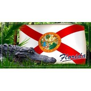 Florida Gator With Florida State Flag Vanity Auto License Plate