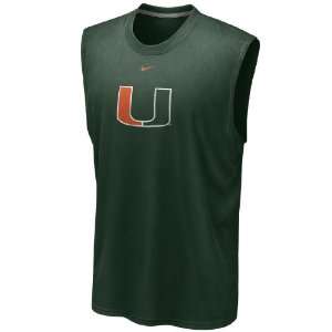 Nike Miami Hurricanes Dri FIT Sleeveless Logo Legend T Shirt:  