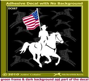 Drill Team Horse USA Flag Trailer Decal Sticker 667  