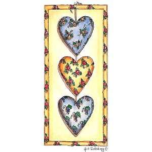    Three Hearts Wood Mounted Rubber Stamp Arts, Crafts & Sewing