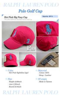   POLO Mens Womens BaseBall Tennis Golf Cap Hot Pink / linghtblue logo