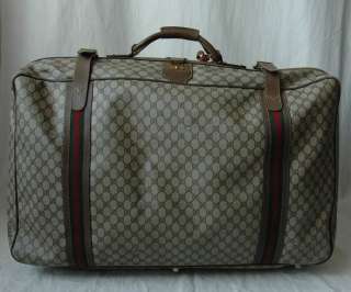 GUCCI*VINTAGE*Monogram GG Canvas Suitcase Travel Bag Large Luxury 