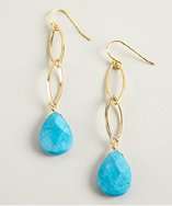 Max blue stone teardrop dangling earrings style# 320008901