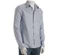 gilded age blue franklin striped button front shirt