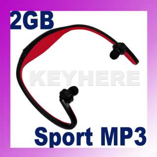 2GB Sport MP3 Music Player Handsfree Headphone Red New  