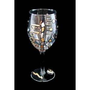 Man O Man Design   Hand Painted   Wine Glass   8 oz.:  