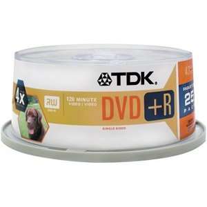  TDK DVD+R 4.7GB Spindle 25 Pack Electronics