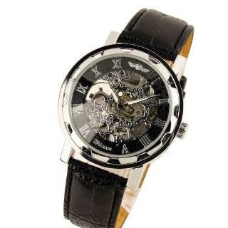   Band Strap Luxury Stainless Case Hand Wind Up Mechanical Wrist