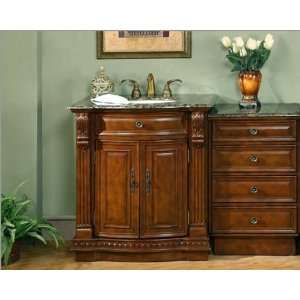   53 Single Sink Cabinet w/Drawer Bank, Granite Top: Home Improvement