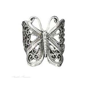  Sterling Silver Butterfly Filigree Ring Size 7: Jewelry