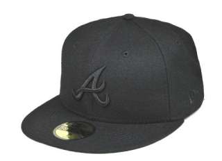   59FIFTY FITTED CAP ATLANTA BRAVES BLACK HAT MLB BASEBALL CAP  