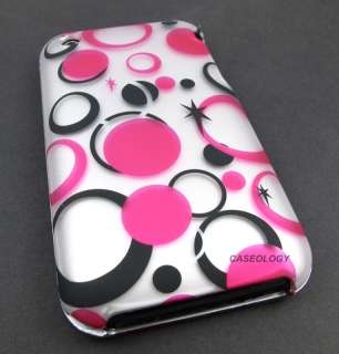 PINK SILVER POLKA DOTS HARD CASE COVER IPHONE 3G 3GS  
