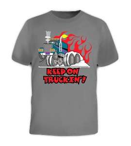 Keep On Truckin Retro 70s Vintage Car Cool Tee T Shirt  