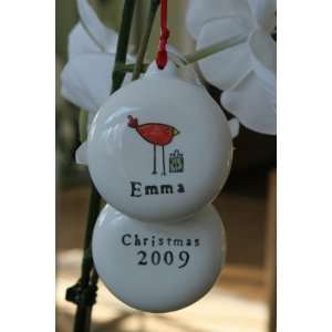  personalized holiday bird christmas ornament: Home 