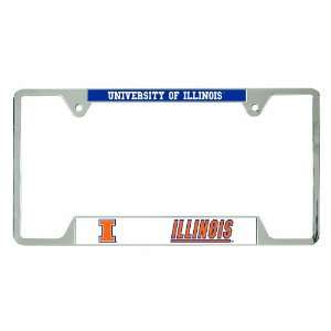  NCAA Illinois Fighting Illini Metal License Plate Frame 
