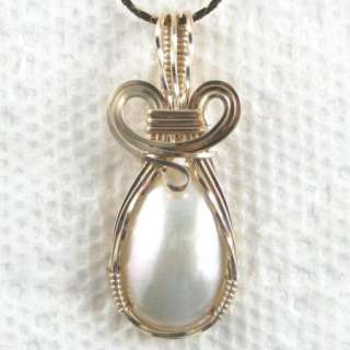 Iridescent Luminous Mabe Pearl Pendant 14K Rolled Gold  