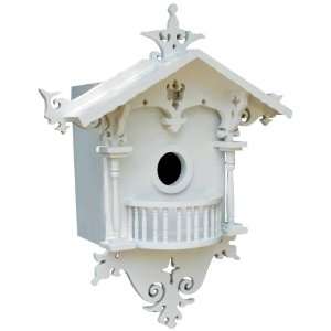  Ornate White Cottage Bird House: Home Improvement