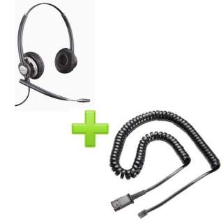 Plantronics HW301N Dual Earpiece Corded Business Headset + Polaris 