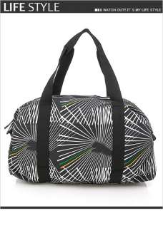   Core Lite Big Handbag Boston Travel Bag Black White Graffiti  