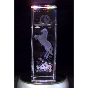 Laser Etched Crystal Horse 6 Inches Tall 