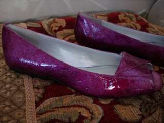purple flat comfortable peep toe women shoes size 7  