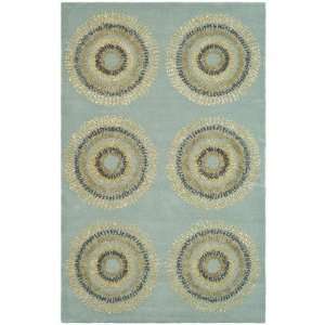   Light Blue New Zealand Wool Area Rug, 5 Feet by 8 Feet: Home & Kitchen