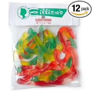 Eilliens Candies Gummi Worms, 7 Ounce Grocery & Gourmet Food
