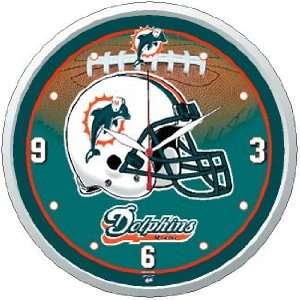  NFL Miami Dolphins Team Logo Wall Clock: Sports & Outdoors