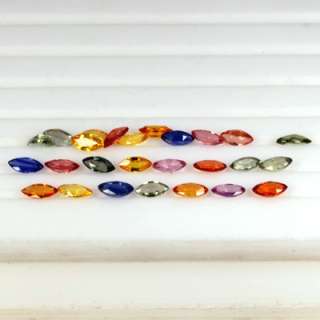49 cts Natural AAA+ Top Multicolor Sapphire Gemstone Marquise Cut 