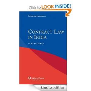 Contract Law in India Nilima Bhadbhade  Kindle Store