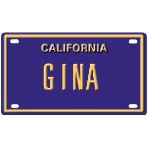    Gina Mini Personalized California License Plate 