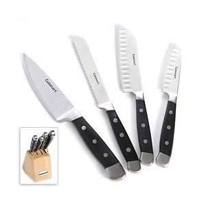Cuisinart 5 Piece Triple Riveted Forged Prep Knife Set, Black:  