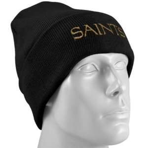   : Mens New Orleans Saints Black Team Name Knit Cap: Sports & Outdoors