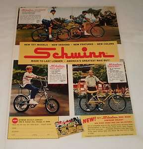   SCHWINN bicycle ad page ~ COLLEGIATE, GREY GHOST, MANTA RAY  