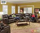  Pecan Brown Bonded Leather Motion Sectional Sofa Love Wedge by Simmons