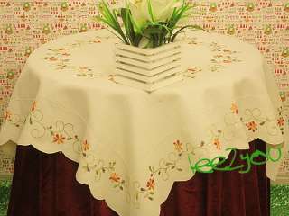 Vintage style Little Flowers Embroidered squared Tablecloth L122905 