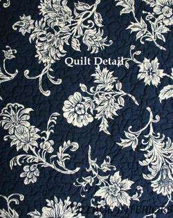 SALE! FRENCH STAFFORD ROYAL BLUE & WHITE QUEEN QUILT : WILLIAMSBURG 