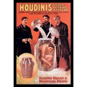 Paper poster printed on 20 x 30 stock. Houdinis Death Defying Mystery 