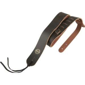   Italian Leather Urban Decay Guitar Strap Black: Musical Instruments
