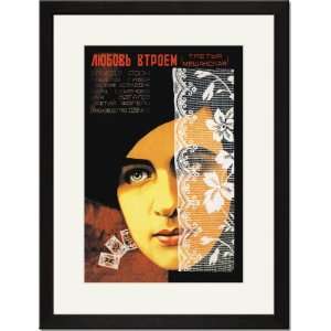    Black Framed/Matted Print 17x23, Love Triangle