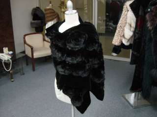 MOST BEAUTIFUL BLACK MINK SHAWL CAPE STOLE WRAP Coat  